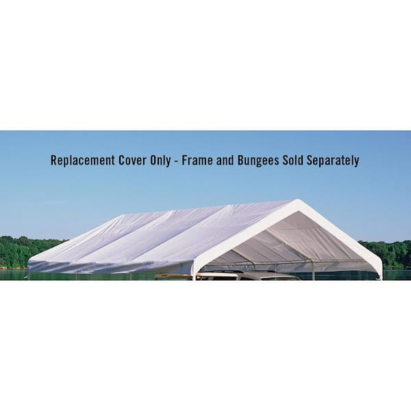 18 ft. W x 20 ft. D SuperMax Premium Canopy Replacement Cover in White with Patented Twist-Tie Tension Feature