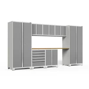 Pro Series 8-Piece 18-Gauge Steel Garage Storage System in Platinum (156 in. W x 85 in. H x 24 in. D)