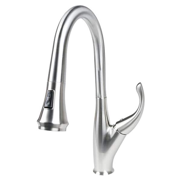 Cosmo Single-Handle Pull-Down Sprayer Kitchen Faucet in Brushed Nickel