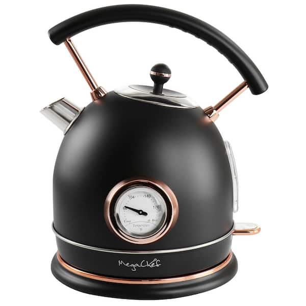 MegaChef 1.8 l 7.6 -Cups in Matte Black Half Circle Electric Tea Kettle With Thermostat
