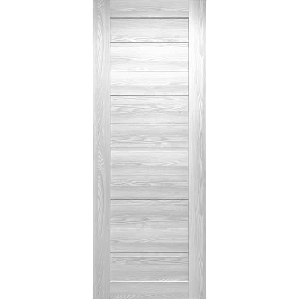 Valusso design doors Labella 24 in. x 80 in. No Bore Solid Core Ice Maple Prefinished Wood Interior Door Slab