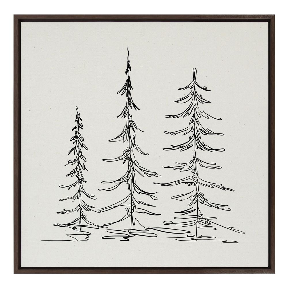 Evergreen forest on a mountain as black ink illustration on Craiyon