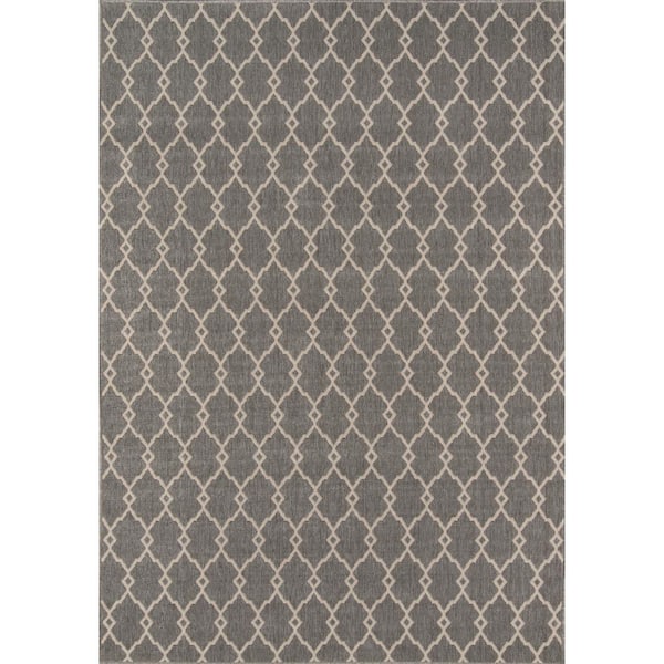 Momeni Baja Grey 7 ft. x 10 ft. Indoor/Outdoor Area Rug