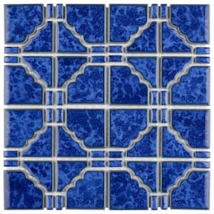 Osaka Blue Cloud 11-3/4 in. x 11-3/4 in. Porcelain Mosaic Tile (9.8 sq. ft./Case)
