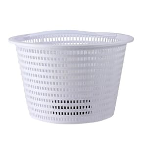 8 in. White Round Heavy-Weighted Swimming Pool Skimmer Basket