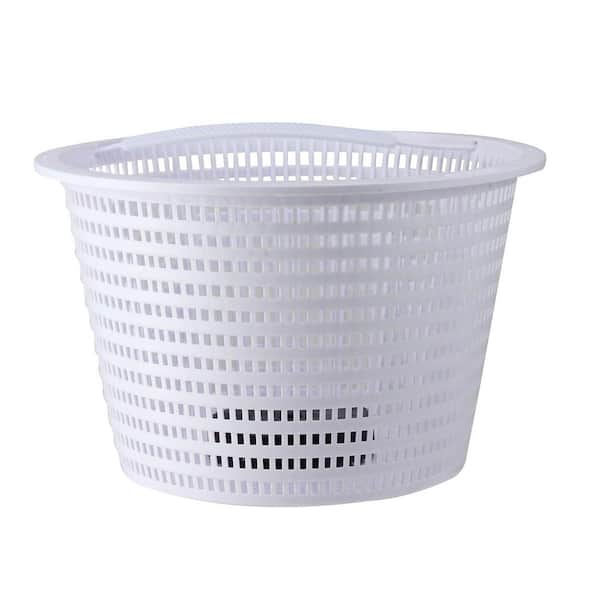 Pool Central 8 in. White Round Heavy-Weighted Swimming Pool Skimmer Basket
