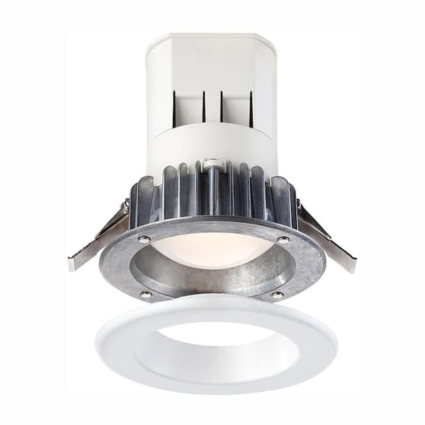 EnviroLite Easy Up 4 in. Remodel Canless Integrated LED Recessed Light Kit with Magnetic White Trim