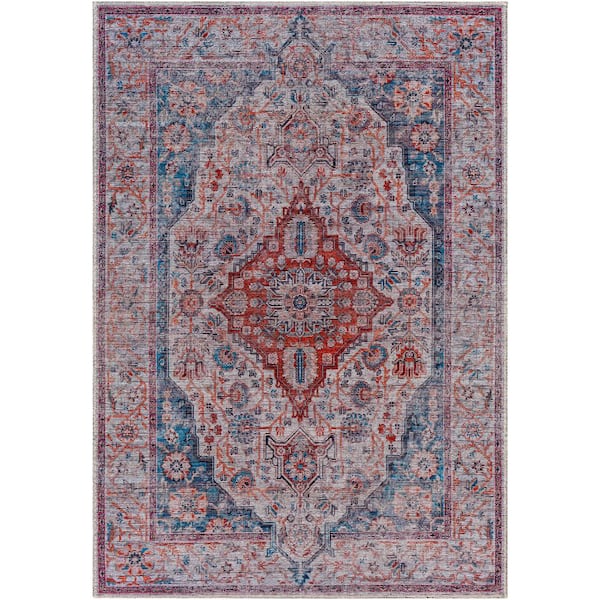 Livabliss Atlanta Dark Red 8 ft. x 10 ft. Traditional Indoor Area Rug