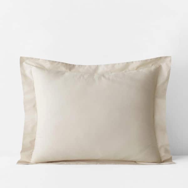 Legends Hotel Oatmeal Solid 400-Thread Count Supima Cotton Percale Standard Sham