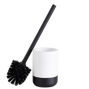 Monochrome Toilet Brush and Holder in White and Black