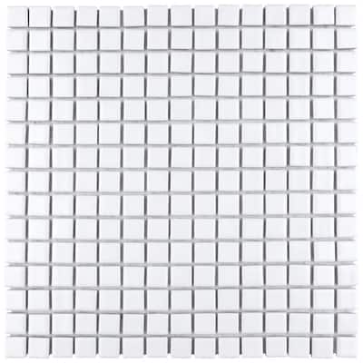 Hudson Edge White 12-3/8 in. x 12-3/8 in. Porcelain Mosaic Tile (10.9 sq. ft./Case)