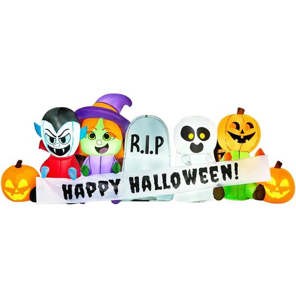 Joyfy 8 Ft. Halloween Pumpkin Ghost Vampire Witch Inflatable