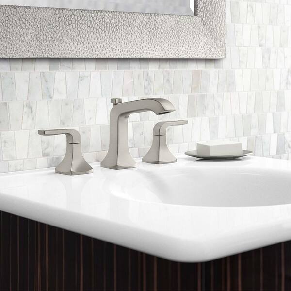 Kohler Rubicon 8 In Widespread 2 Handle Bathroom Faucet In Vibrant Brushed Nickel K R76216 4d Bn The Home Depot