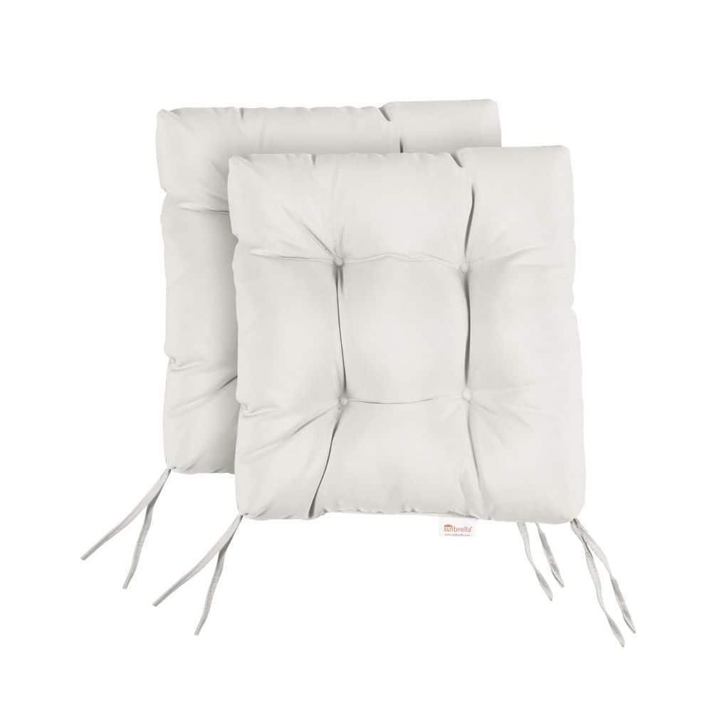 Sunbrella Canvas Natural Tufted Chair Cushion Square Back 16 x 16 x 3 (Set 