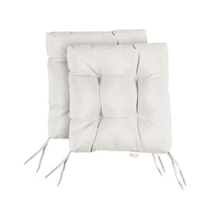 Sunbrella Canvas Natural Tufted Chair Cushion Square Back 16 x 16 x 3 (Set of 2)