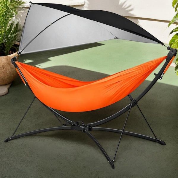 Portable Outdoor Garden Hammock with Quick-Fold Stand and