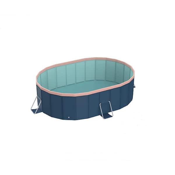 6 ft. x 4.5 ft. Rectangle Above Ground Folding Pool 17 in. Depth with Aluminum Alloy Bracket
