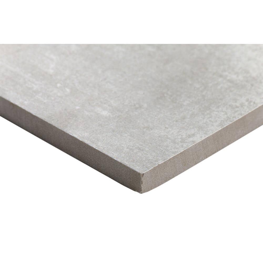 Essential 24" x 24" Matte Gray Porcelain Concrete Look Tile