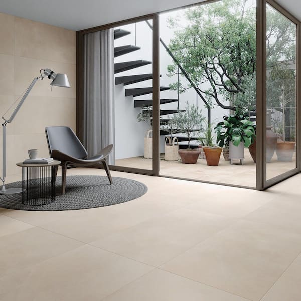 Spanish Pureform Porcelain 12 in. x 24 in. x 9mm Floor and Wall Tile - Natural Cream (5 PCS/Case, 10.76 sq. ft./Case)