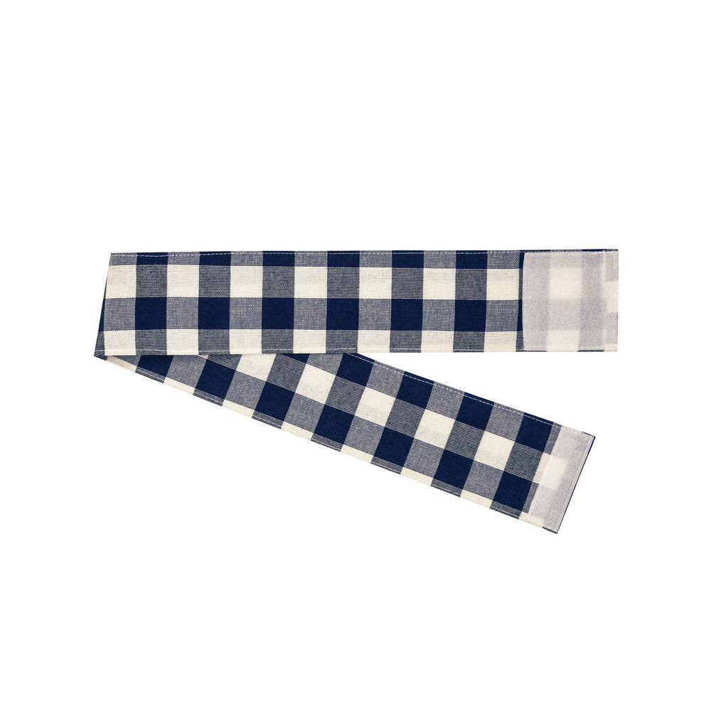 Navy Buffalo Check Cotton Polyester Door Curtain Panel 54x40