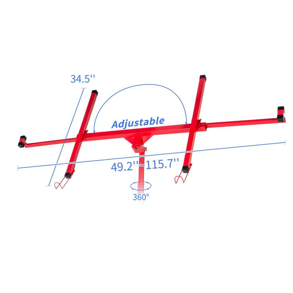 Red Heavy Duty Steel Drywall Panel Hoist with Rolling Casters