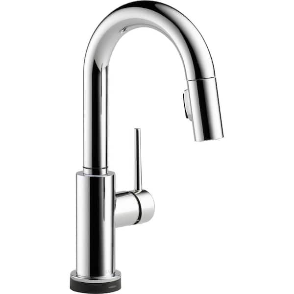 Delta Trinsic Single-Handle Pull-Down Sprayer Bar Faucet Featuring Touch2O Technology in Chrome