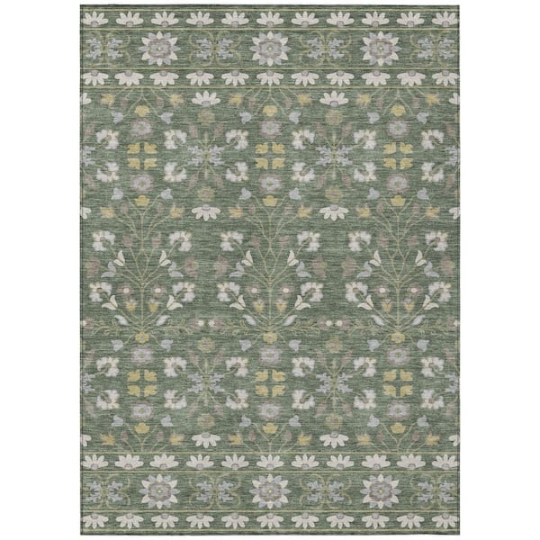 Chantille Machine Washable Indoor/Outdoor Abstract ACN3048 Basil 9 ft. x 12 ft. Area Rug