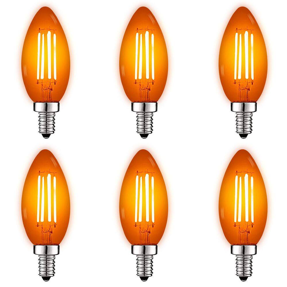 LUXRITE 40Watt Equivalent E12 Base LED Candle Light Bulb, 4.5Watt