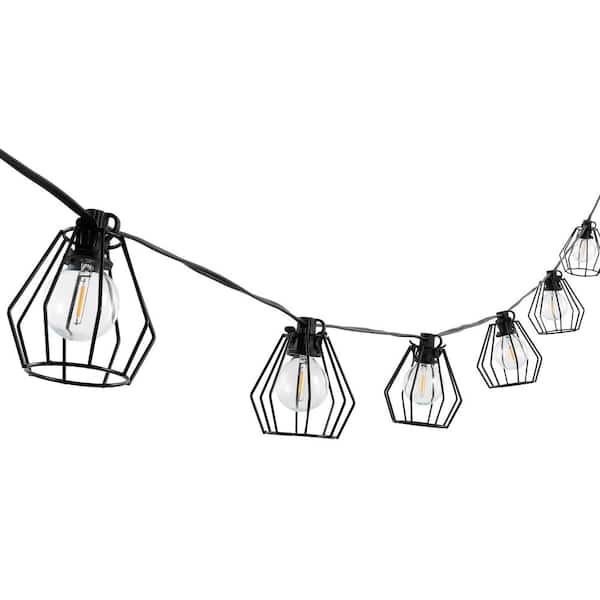 SAFAVIEH Bowne 10-Light 10 ft. Outdoor Plug-In Integrated LED Globe String -Light