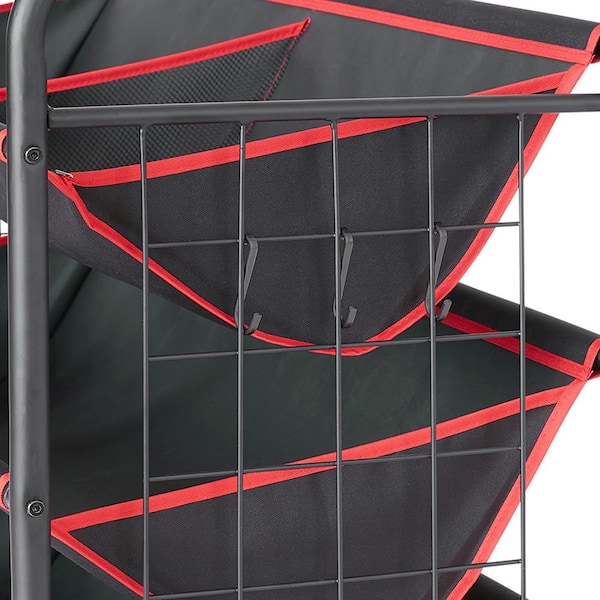 4-Tier Stackable Metal Storage Rack with Fabric Bins – neatfreak