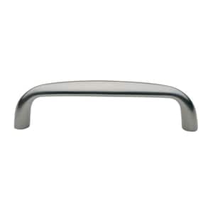 Oval 3.5 inch Center-to-Center Satin Nickel Metal Cabinet Pull