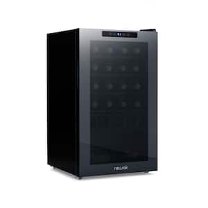 Shadowᵀᴹ Series Wine Cooler Refrigerator 24 Bottle, Freestanding Mirrored Wine Fridge with Double-Layer Tempered Glass