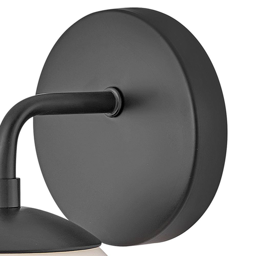 Juniper Mid-Century Modern Black Vanity Light with Opal Glass Globe