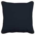 Oasis 20 in. Navy Blue Square Indoor/Outdoor Throw Pillow Classic