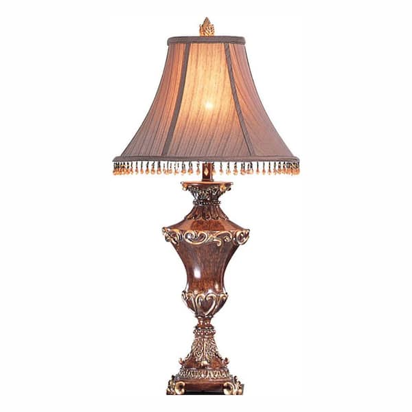 ORE International 32 in. Bronze Resemble Wood Table Lamp
