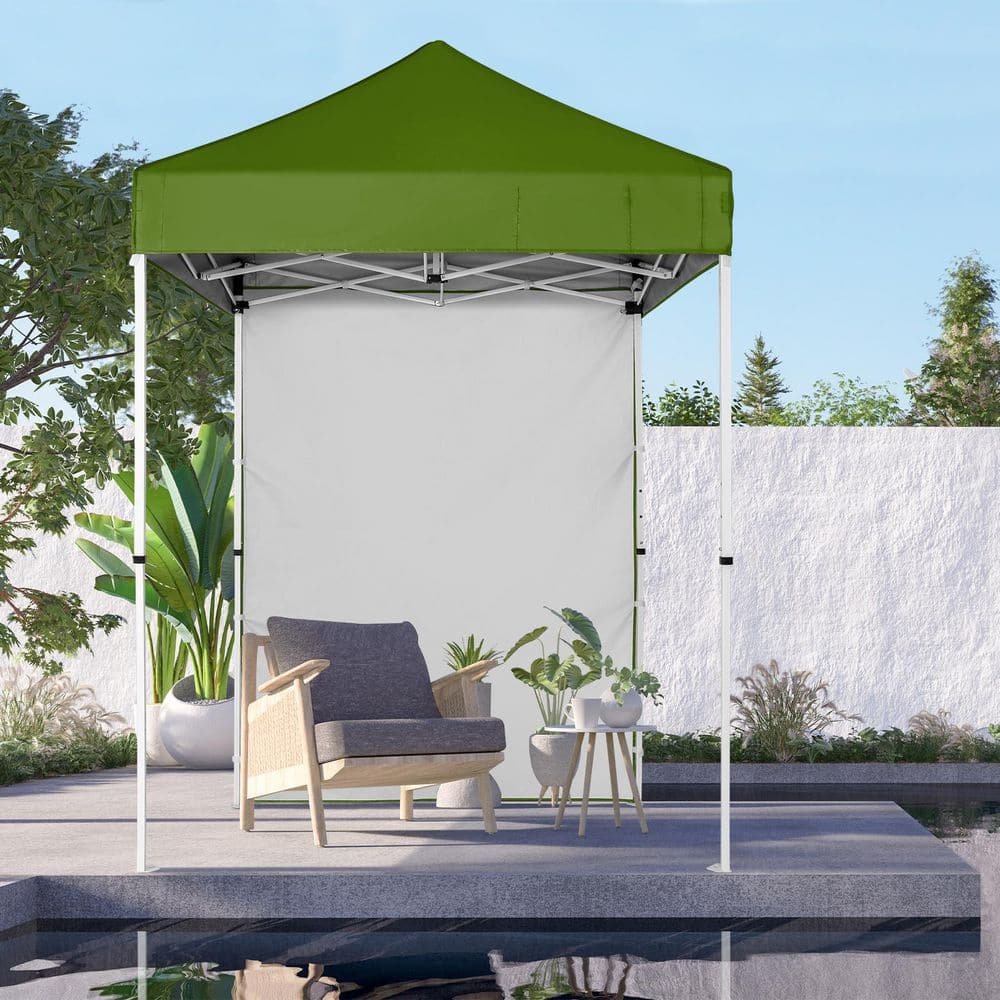 Grass Green 5x5 Outdoor Portable Canopy Tent with White Frame