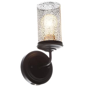 Sfera 5 in. W. 1-Light Autumn Bronze Wall/Bath Sconce with Mercury Glass