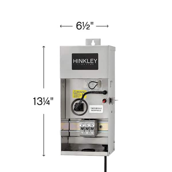 Hinkley Lighting 12 Volt And 15 75 Watt Stainless Steel Multi Tap Transformer 0075wss The Home Depot Hinkley Lighting 12 Volt And 15 75, Home Depot Garden Light Transformer