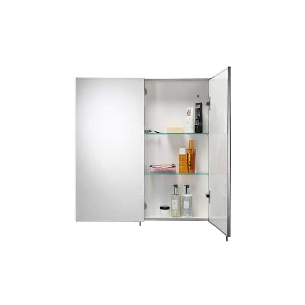 Croydex 24-in x 26-in Surface Mount Stainless Steel Mirrored Medicine Cabinet