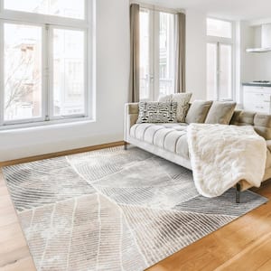Alor Bisa Gray 5 ft. x 7 ft. Abstract Indoor Area Rug