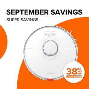 S7-WHT Robot Vacuum with Sonic Mopping, LiDAR Navigation, Bagless, Washable Filter, Multisurface in White