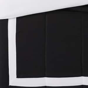Raynes Hotel 5-Piece White/Black Microfiber Full/Queen Comforter Set