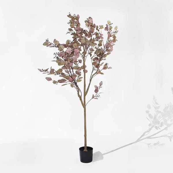 Cubilan 6 ft. Red Artificial Tree Eucalyptus Tree