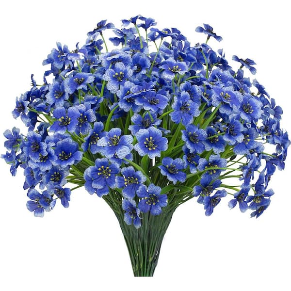 14 in. Blue Orchid 15-Bundles Artificial Flowers UV Resistant