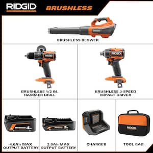 18V Brushless Cordless 510 CFM 110 MPH Blower with 2-Tool Combo Kit, (2) Batteries and Charger
