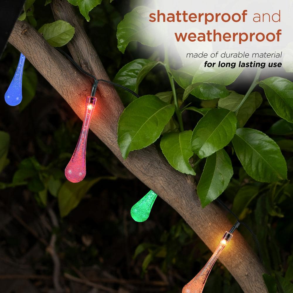228" Multi-Color Solar Powered Teardrop LED String Lights