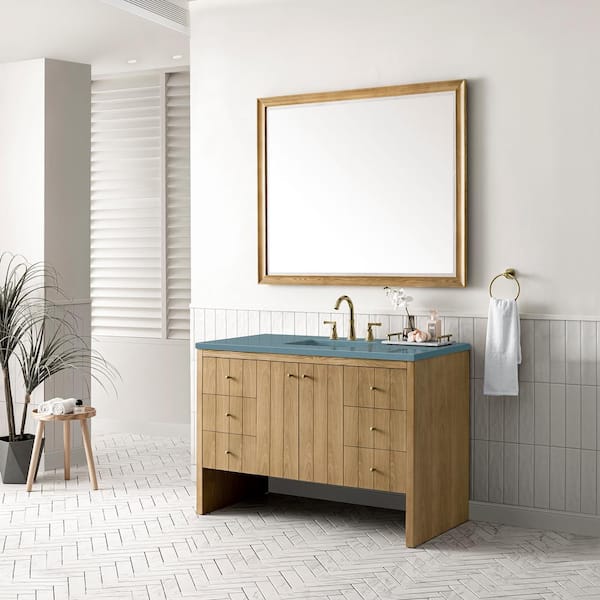 Hudson 47.9 in. W x 23.0 in. D x 33.0 in. H Single Bath Vanity Cabinet without Top in Light Natural Oak