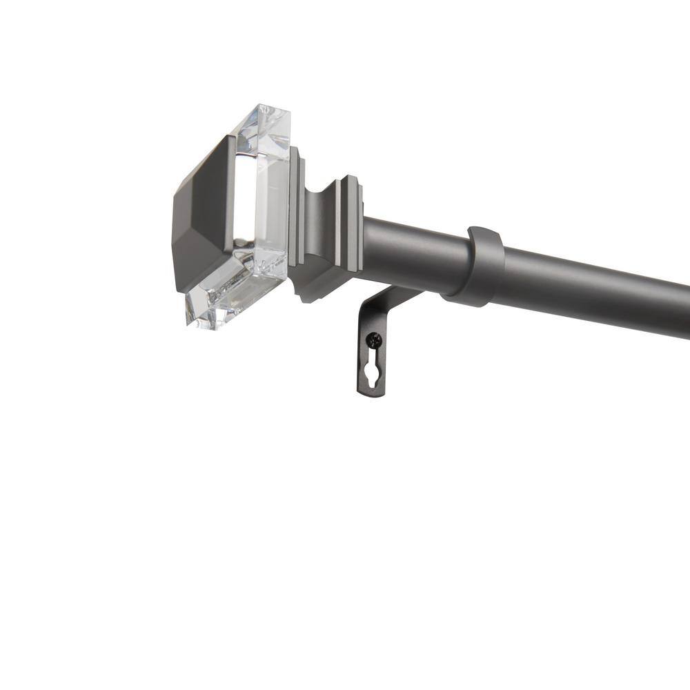36 in. to 72 in. Prism Adjustable Length 1 in. Dia. Single Curtain Rod Kit in Gunmetal price history on PriceWatchPro