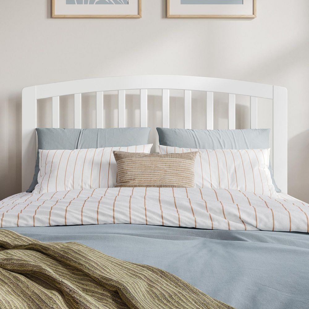 Quincy Full White Solid Wood Low Profile Platform Bed