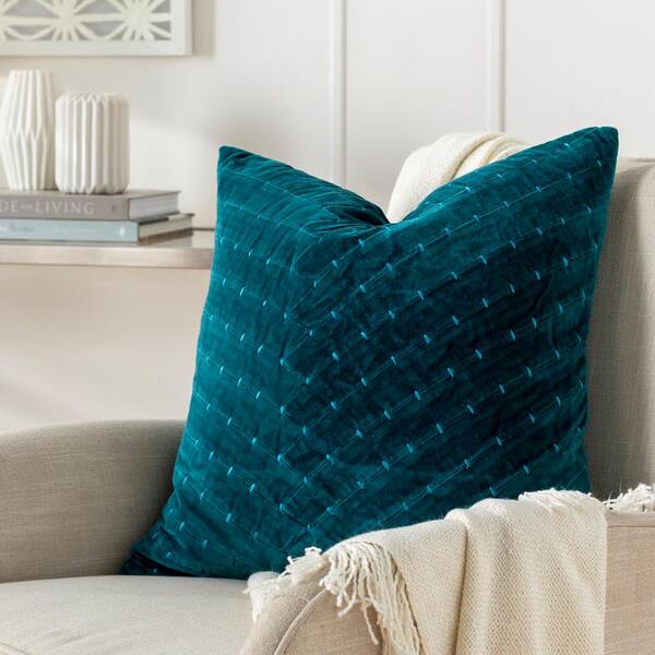 Solid blue hot sale pillows